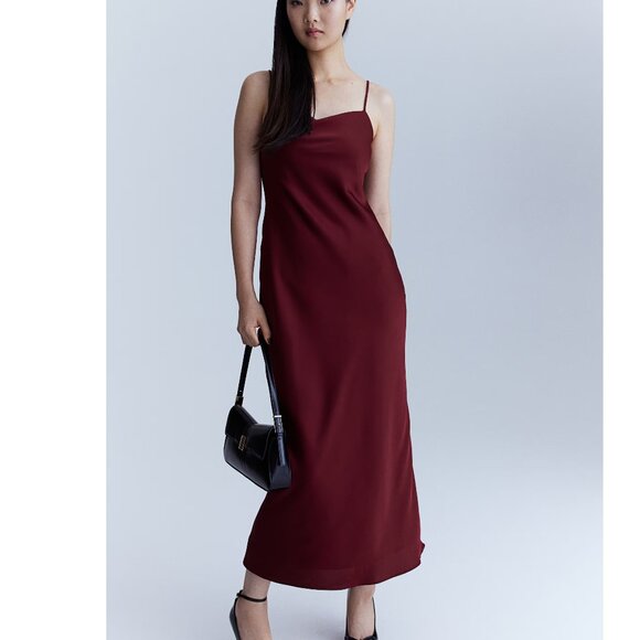 H&M Burgundy Sleeveless Spaghetti Strap Slip Dress - Picture 1 of 5